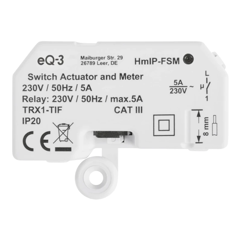 Homematic IP 142721A0 Flush Mount Switch Actuator and Meter - Grey