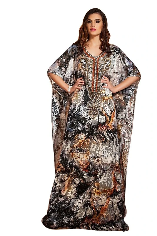 PalasFashion Women's Kaftan Saudi Arabic Style Multi Color Handmade Free Size Kaftan