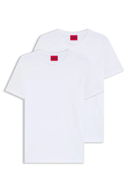 HUGO MEN Men's Hugo-Round T-Shirt, White (White 100), Small