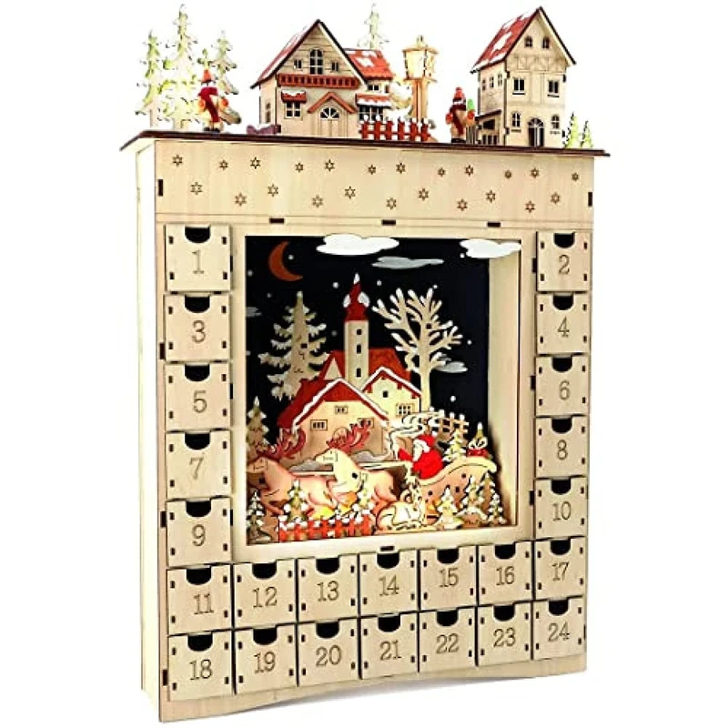 Small Foot Winter Dream Wooden Advent Calendar, Beige