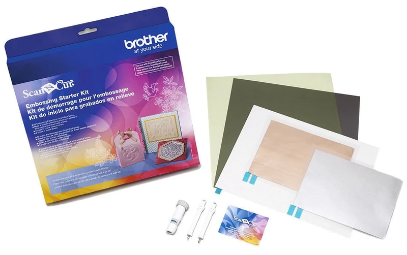 Brother Accessory Set, For Scanncut Diy Cutting Machine, Mat, Tools, Metal Sheets and 50 Embossing Patterns