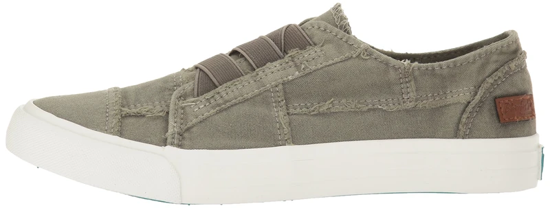 Blowfish Womens Marley Slip On Sneaker, Steel Grey Color Washed Canvas, 6.5 UK