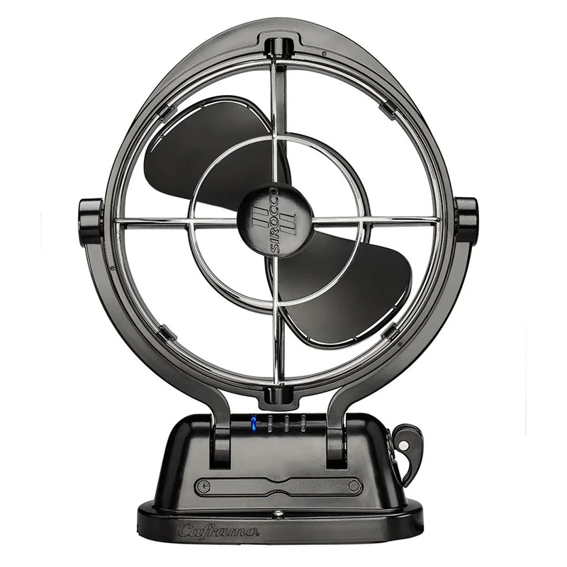 SEEKR Sirocco II, 7010CABBX, 3-Speed, 360 Degree Airflow, Direct Wire Gimbal Fan, 125/185 CFM, 12/24V, Black, 17.8cm Blade