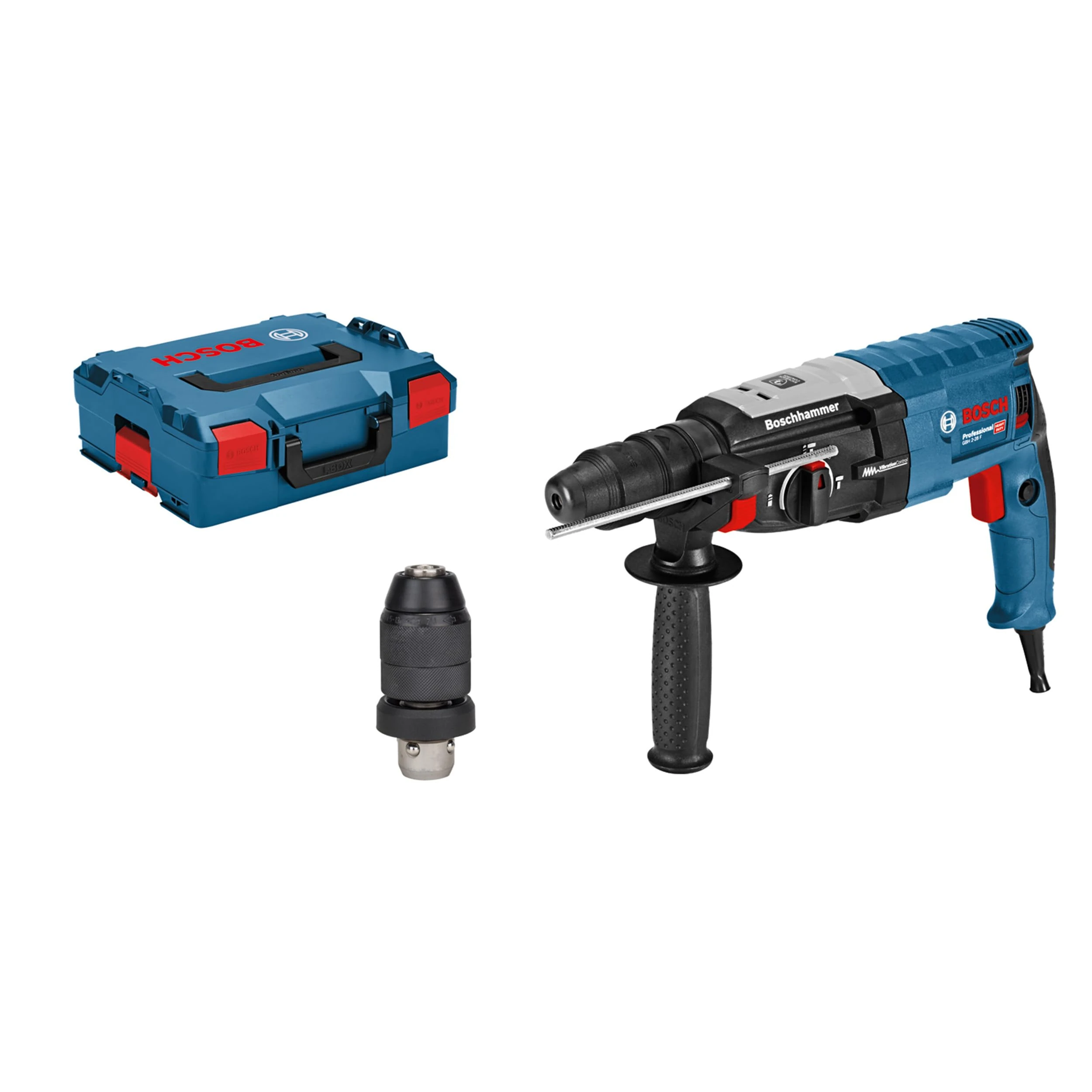 Bosch Professional GBH 2-28 F rotary hammer (SDS plus quick-change chuck, 13 mm keyless chuck, up to 28 mm drilling diameter, kickback protection, in L-BOXX)
