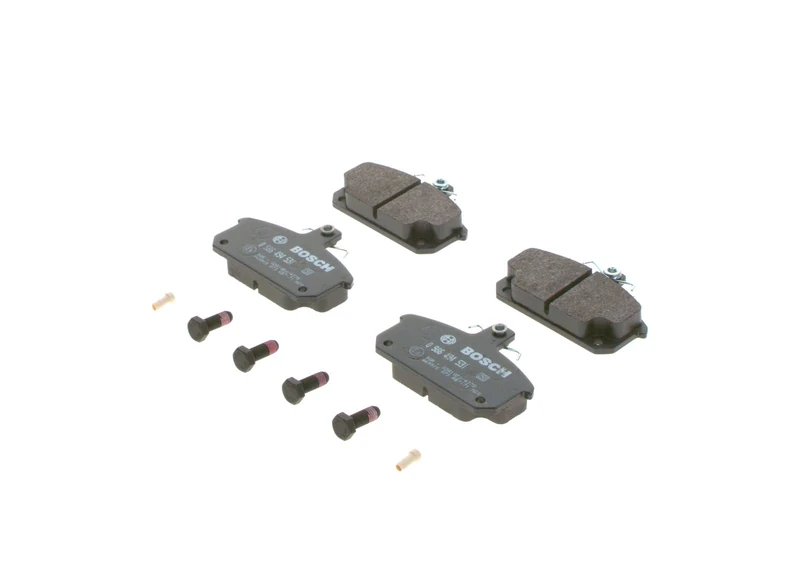 Bosch BP1452 - Brake Pads Car Front Axle - Bosch Quality - Reduced Noise and Dust - ECE-R90 Certified - Copper-Free - 1 Set of 4 Pads - With Accessories