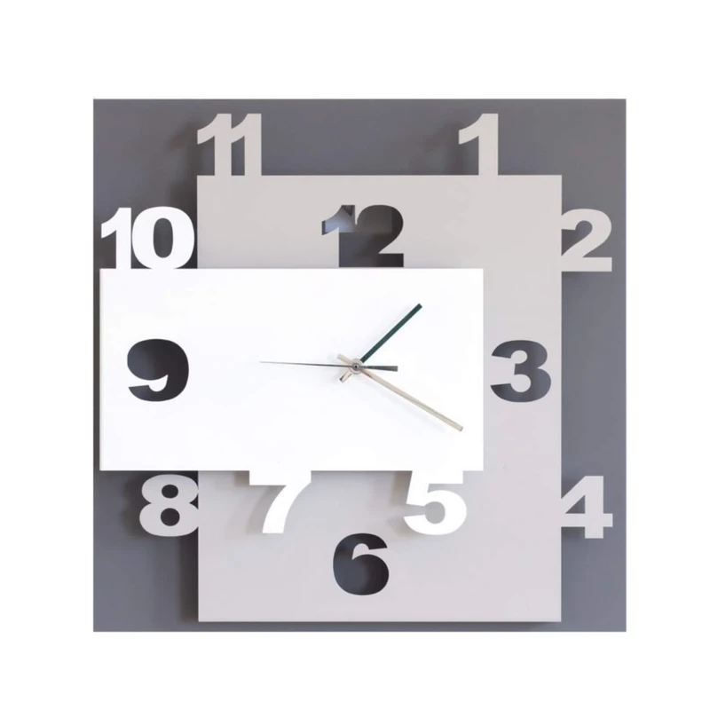 Arti & Mestieri Wall Clock, Iron, Mud/Hazelnut/White, 40 x 8 x 40 cm