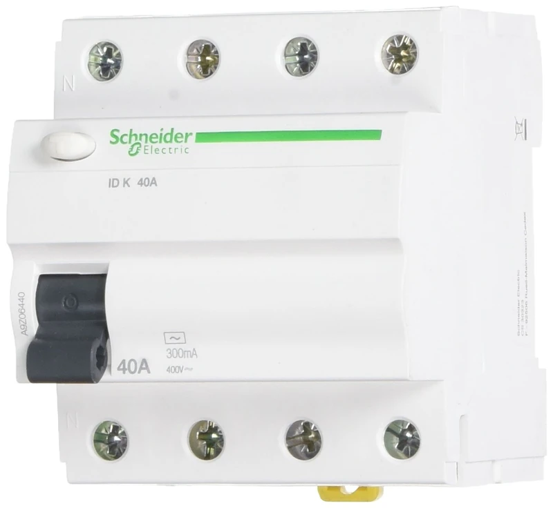 Schneider Electric A9Z06440 ID K Differential Switch, Class AC, 4P, 40A, 300mA, 68 mm x 72 mm x 81 mm, White - Image 1