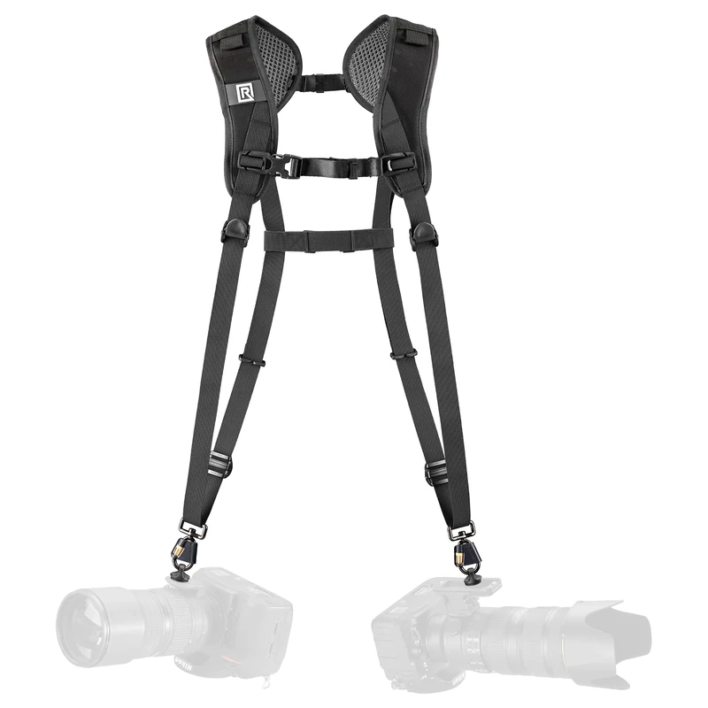 BLACKRAPID Double Breathe-Black, Comfortable & Adjustable Sling Camera Harness Strap Abdominal Support, One Size