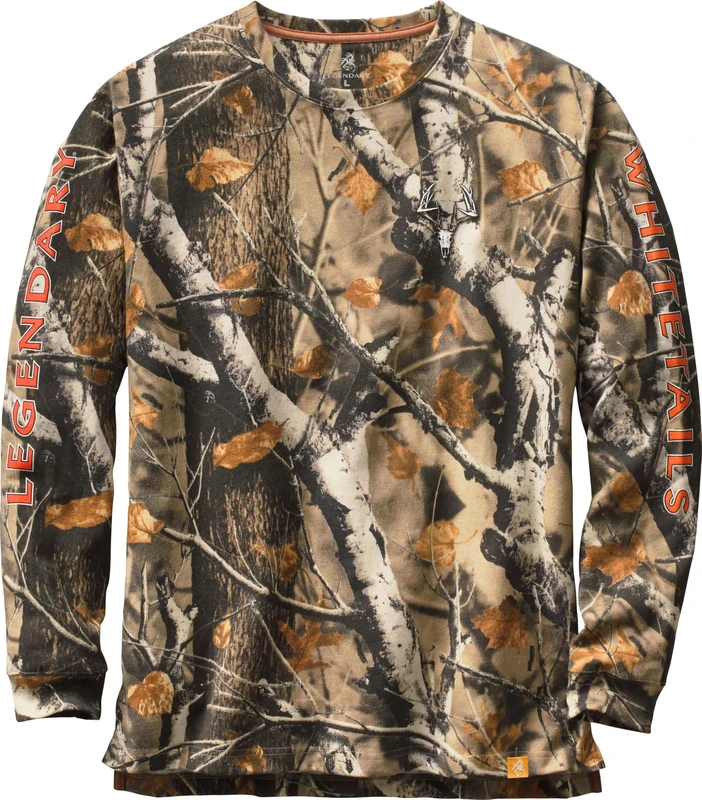 Legendary Whitetails Men's Standard Legendary Non-Typical Long Sleeve T-Shirt, Big Game Field Camo, Medium