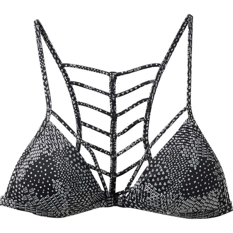 RVCA Women's Martian Ditsy Triangle Bikini Top, Black, X-Large