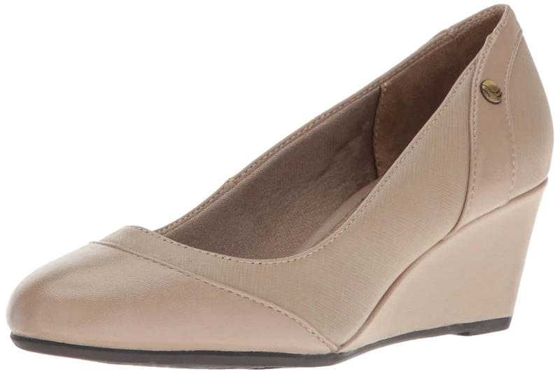 LifeStride Women's Dreams Wedge Pump, Stone, 5 M US