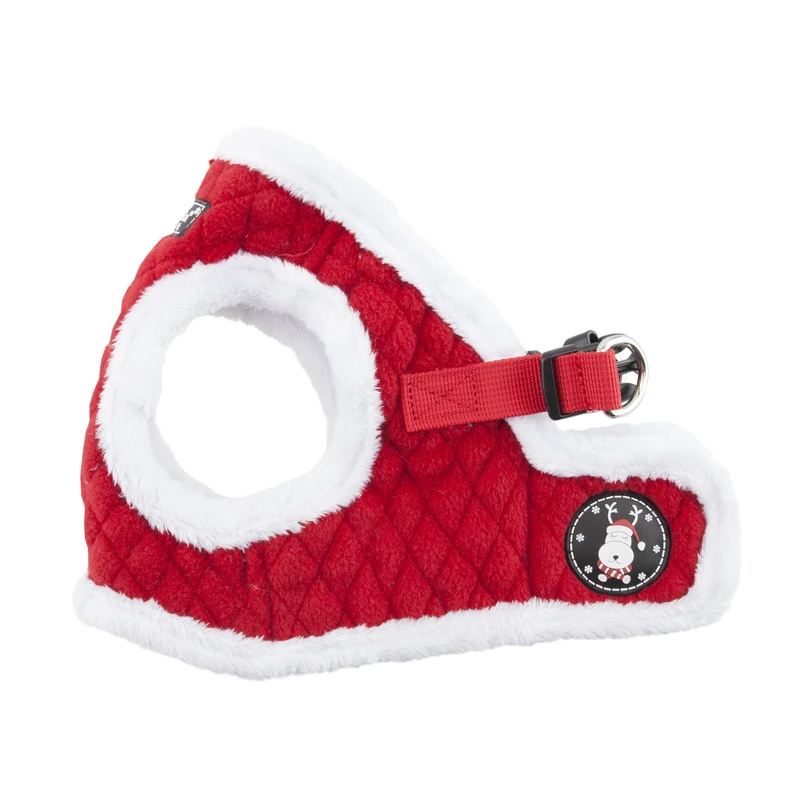 Puppia Christmas Harness - Soft vest harness for Christmas -Harness for small and medium dogs - Red