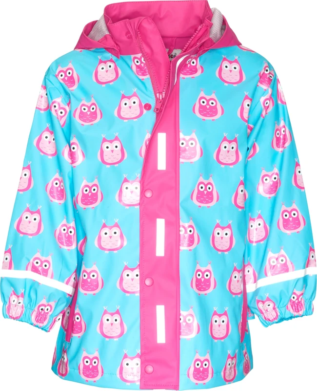 Playshoes Girl's Waterproof Owl Rain Jacket, Turquoise (Türkis 15), 12-18 Months (86)