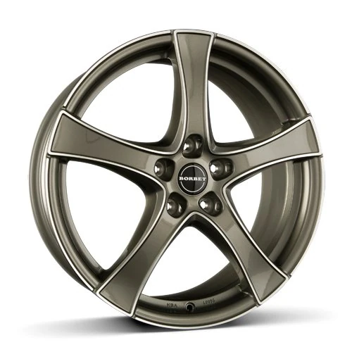 Borbet F2 6.5 x 17 ET 41 Bolt Circle 5 x 112 Hub Centering 57.1 F2 65741112557.1GP/T, Graphite Polished