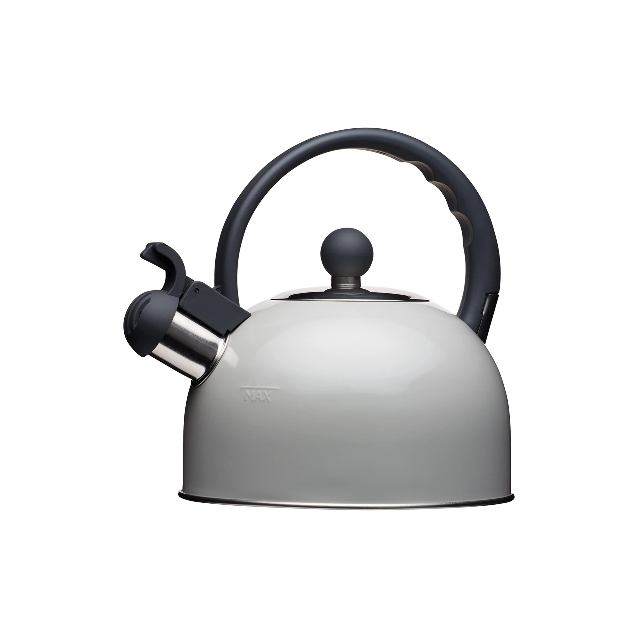 KitchenCraft Living Nostalgia Whistling Stove Top Kettle, for Induction Hob, KitchenCraft’s 1 Year Guarantee, Metal, 1.3L, French Grey