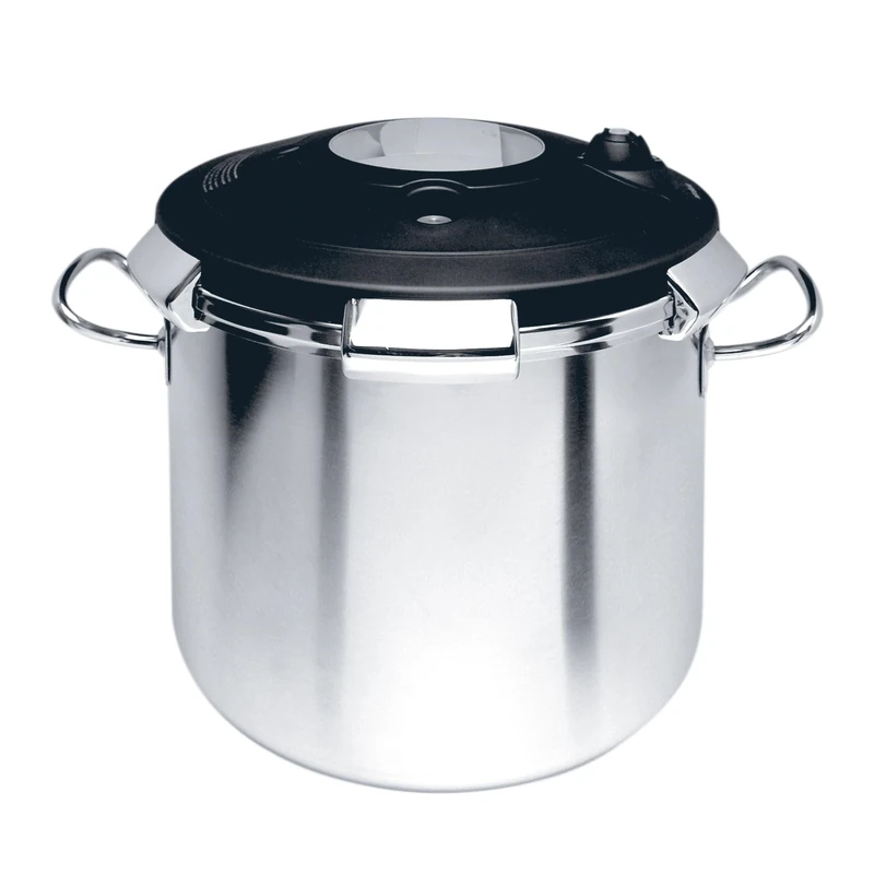 Artame ART38220 Luna Hotel Pressure Cooker, Steam Pressure Cooker, Easy Open Lid, XXL Volume 20 L, Suitable for All Heat Sources Including Induction, Diameter 32 cm, Stainless Steel