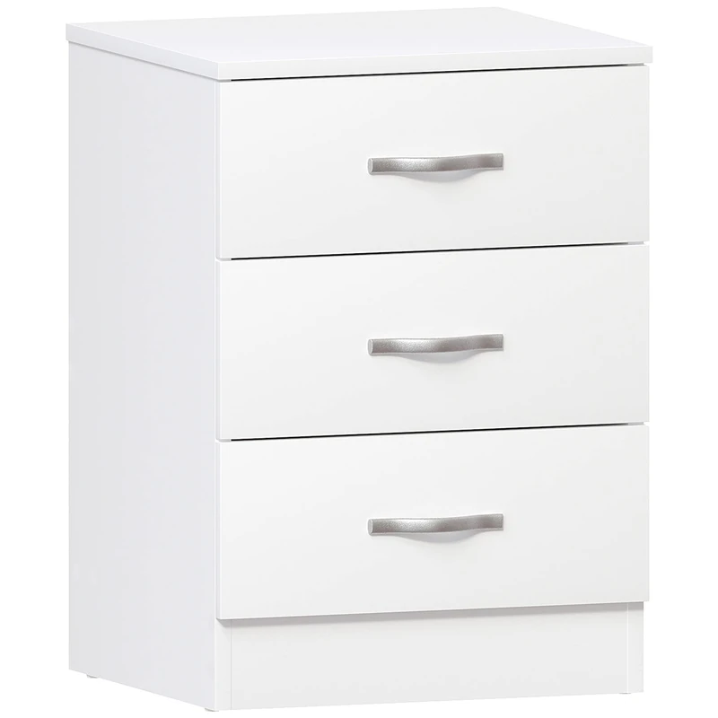 Vida Designs Large White Chest of Drawers, 3 Drawer With Metal Handles and Runners, Unique Anti-Bowing Drawer Support, Riano Bedroom Furniture