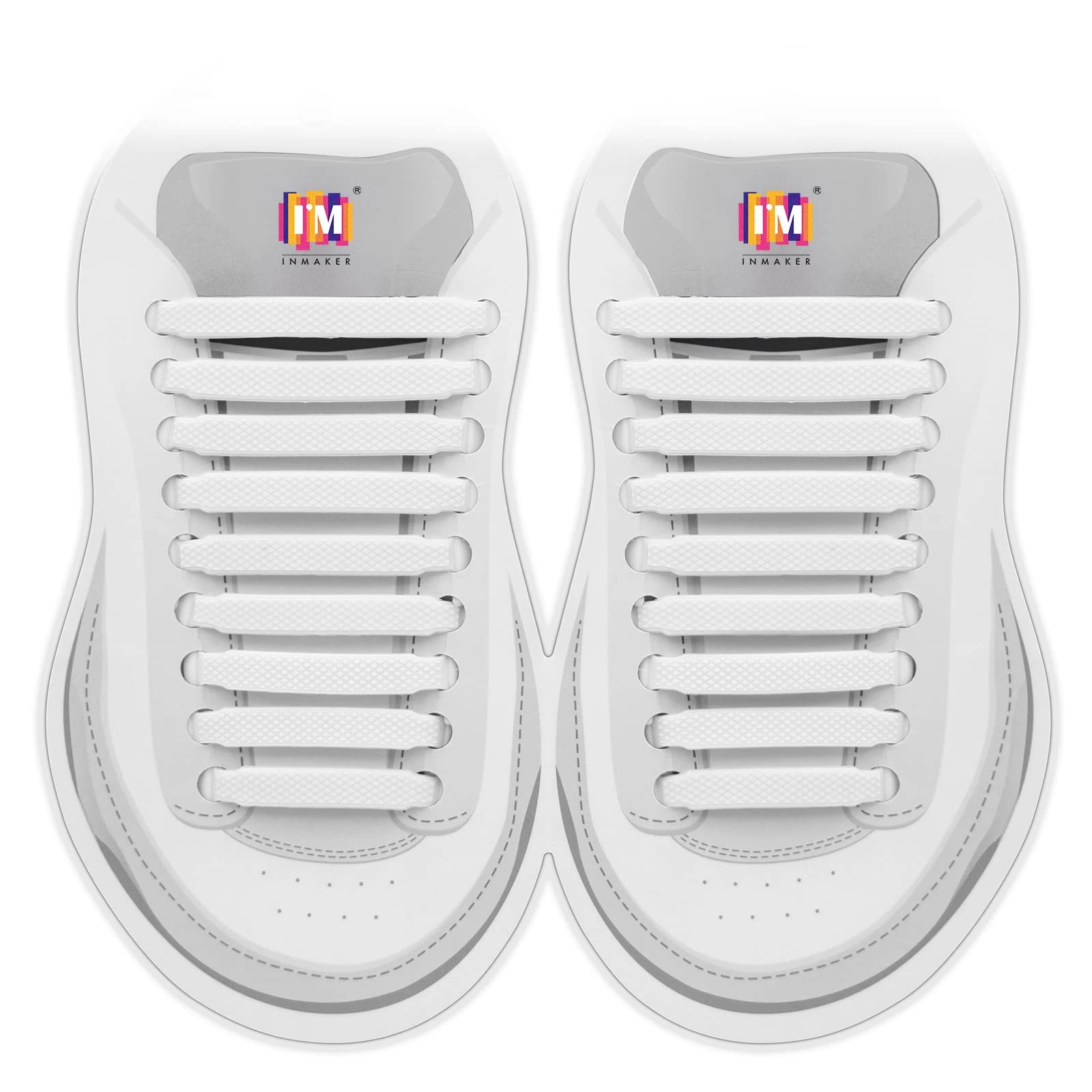 INMAKER No Tie Laces for Kids and Adults, Elastic Laces for Trainers, Silicone Tieless Flat Shoelaces for Running Shoes