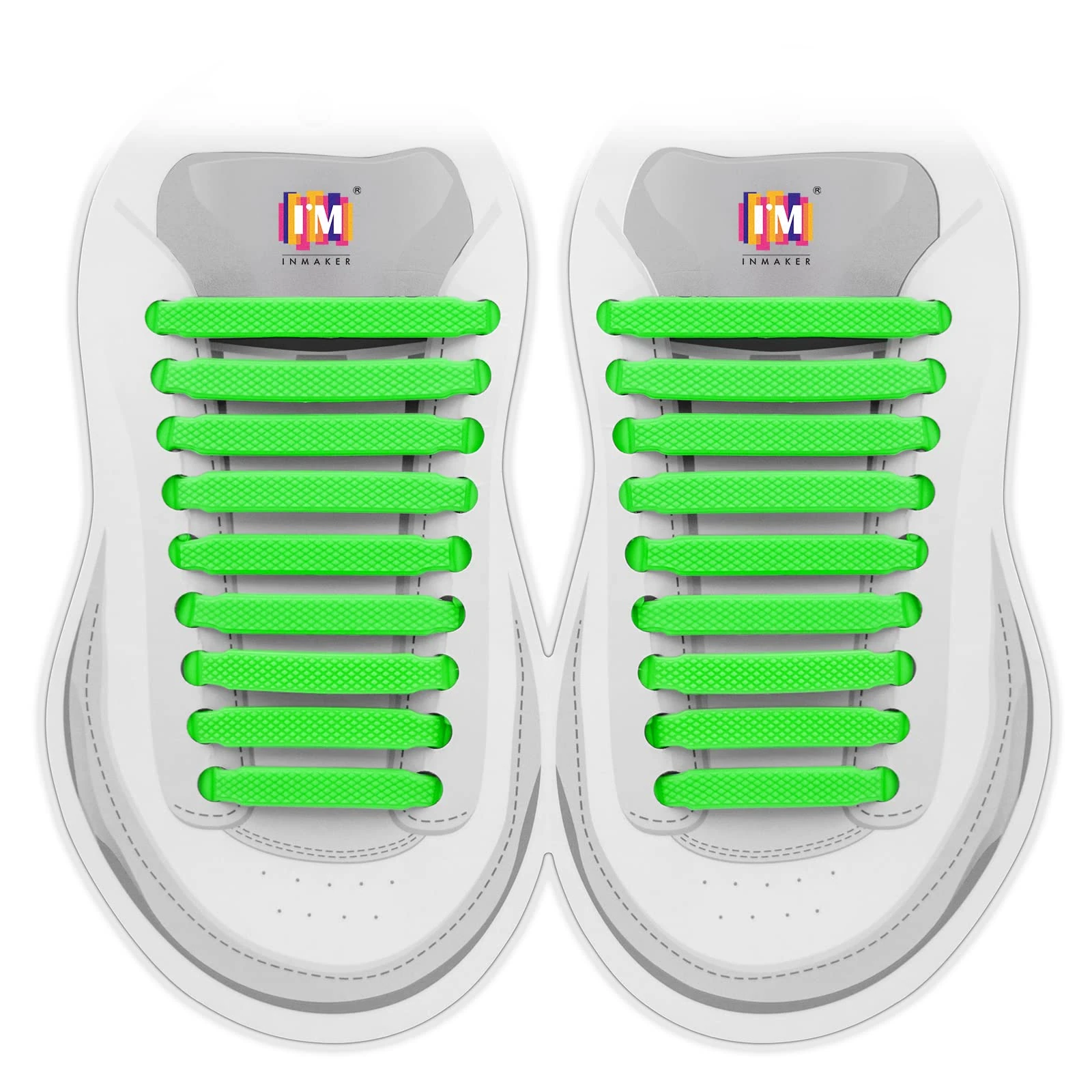 INMAKER No Tie Laces for Kids and Adults, Elastic Laces for Trainers, Silicone Tieless Flat Shoelaces for Running Shoes