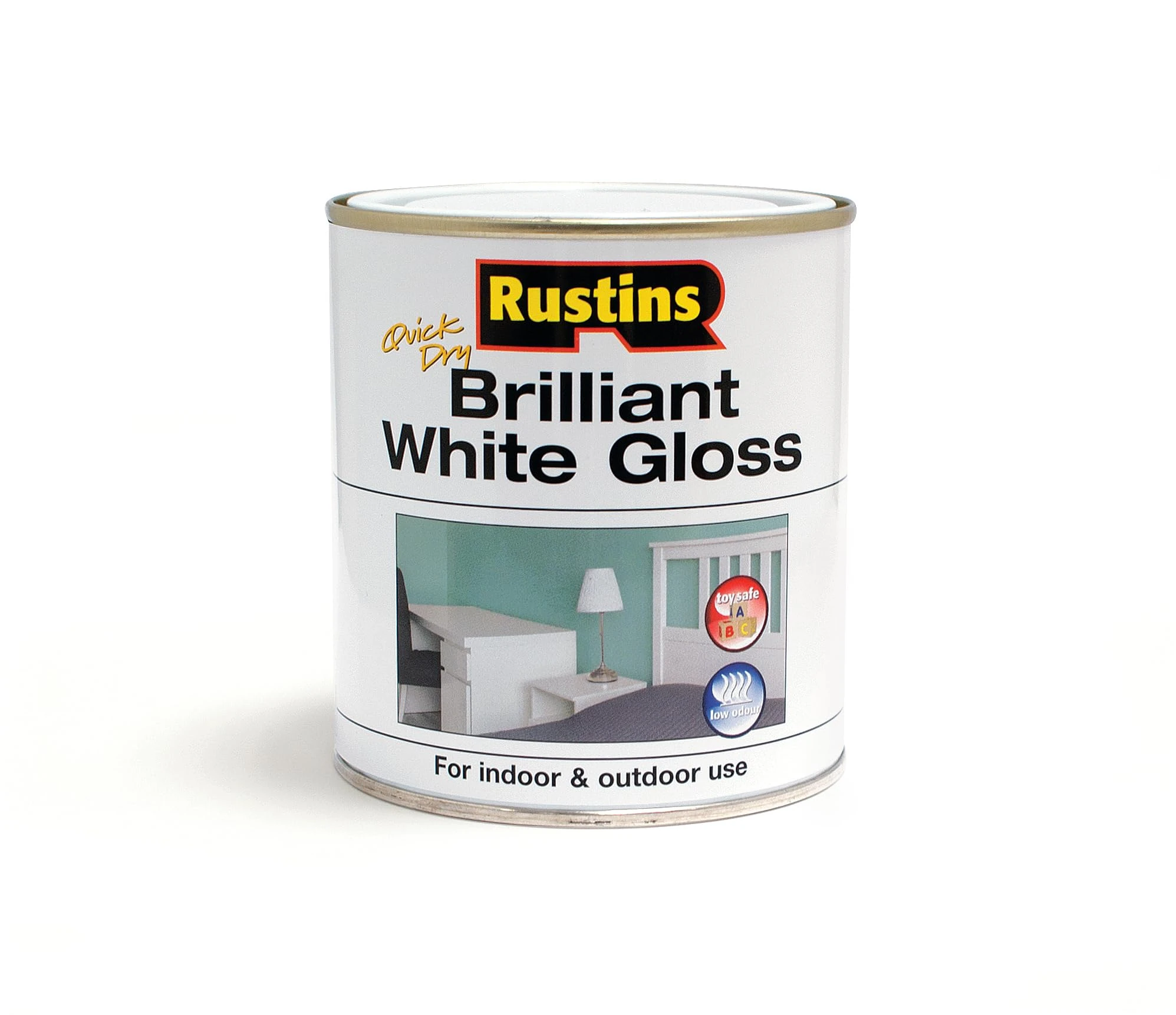 RUSTINS Brilliant White Gloss Paint 500ml