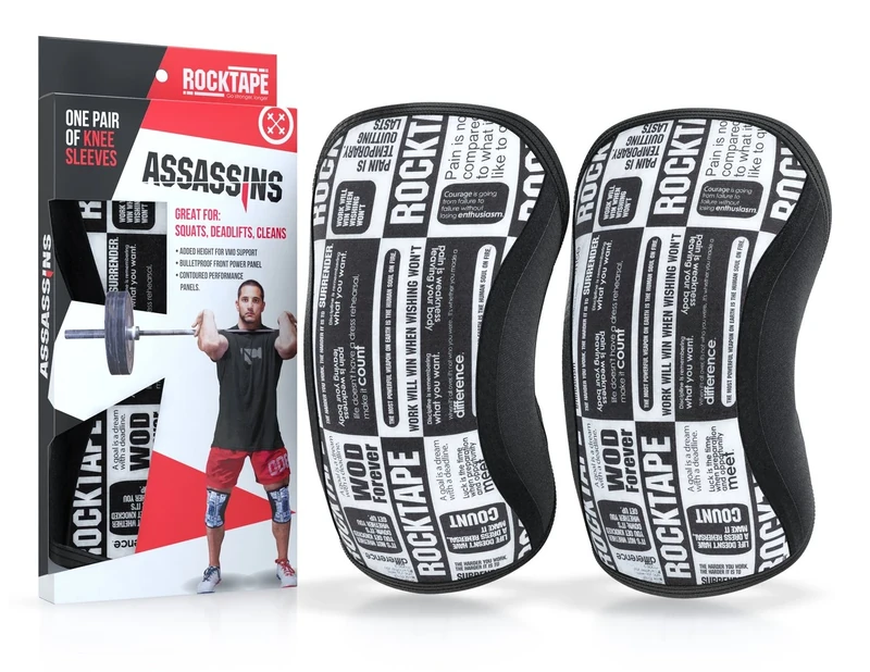 RockTape Unisex Assassins Sleeves Manifesto 5mm Knee Pads, Unisex, Manifesto, XS