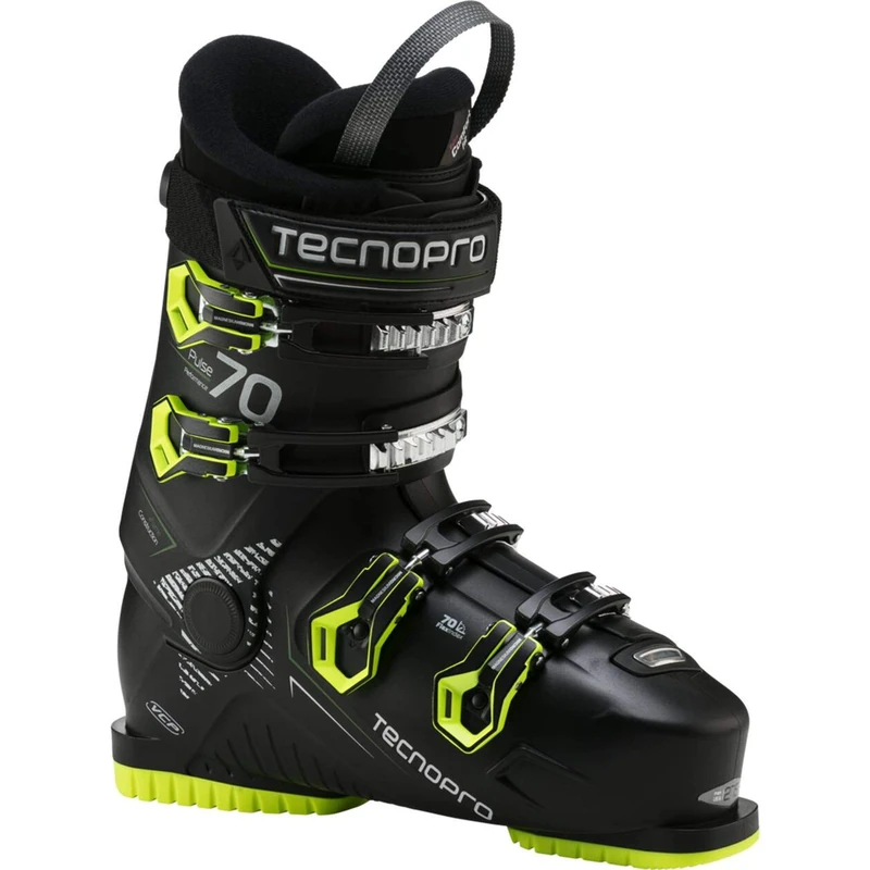 Tecnopro Men's Pulse 70 Ski Boots, Black/Yellow, 27