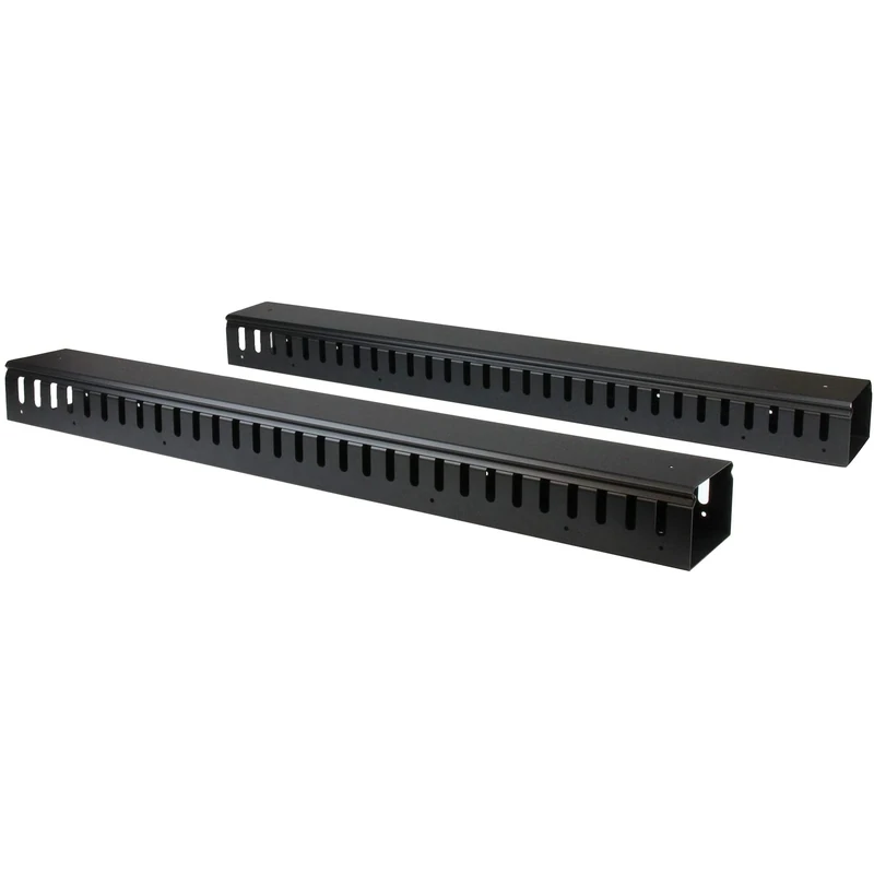 StarTech.com Vertical Cable Organizer with Finger Ducts - Vertical Cable Management Panel - Rack-Mount Cable Raceway - 0U - 6 ft. (CMVER40UF)