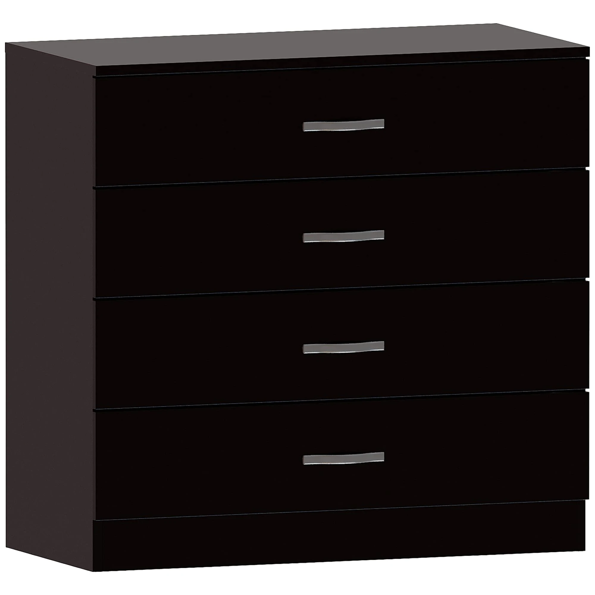 Vida Designs Riano 4 Drawer Chest of Drawers, Metal Handles and Runners, Anti-Bowing Drawer Support, Bedroom, Nursery Furniture, Black