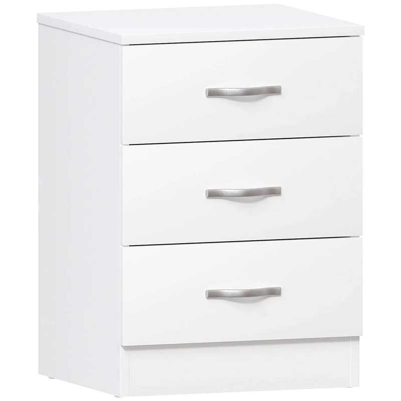 Vida Designs Large White Chest of Drawers, 3 Drawer With Metal Handles & Runners, Unique Anti-Bowing Drawer Support, Riano Bedroom Storage Furniture