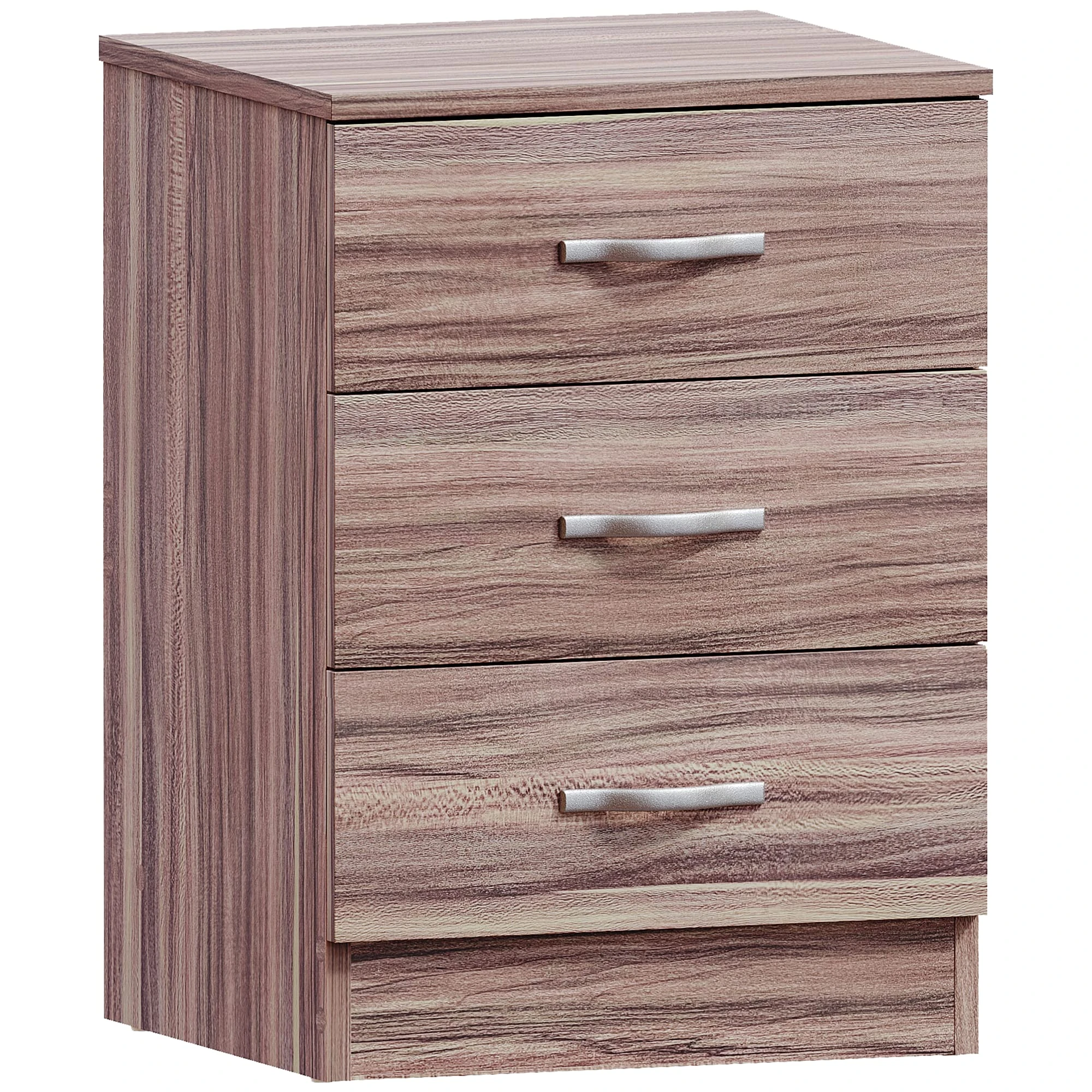 Vida Designs Walnut Chest of Drawers, 3 Drawer With Metal Handles and Runners, Unique Anti-Bowing Drawer Support, Riano Bedroom Storage Furniture