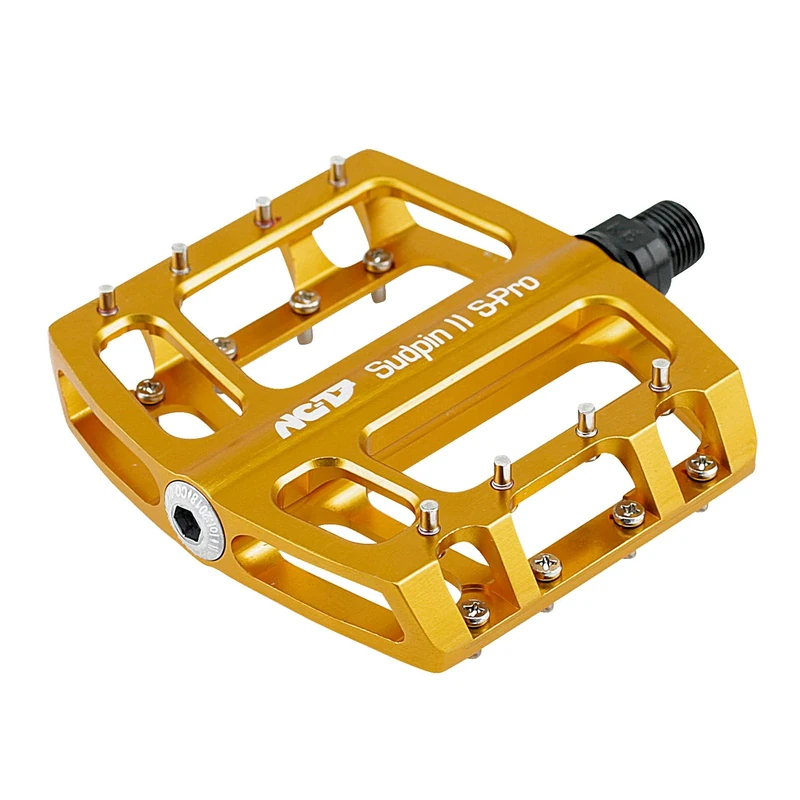NC-17 Parent Title, Unisex, Sudpin II S-Pro CNC Plattform Pedale/Fahrrad Pedale MTB/Mountainbike Pedal/BMX Pedal / 12mm Bushing und Kugellager/Cr-Mo Achse/Farbe Blau, gold, One Size
