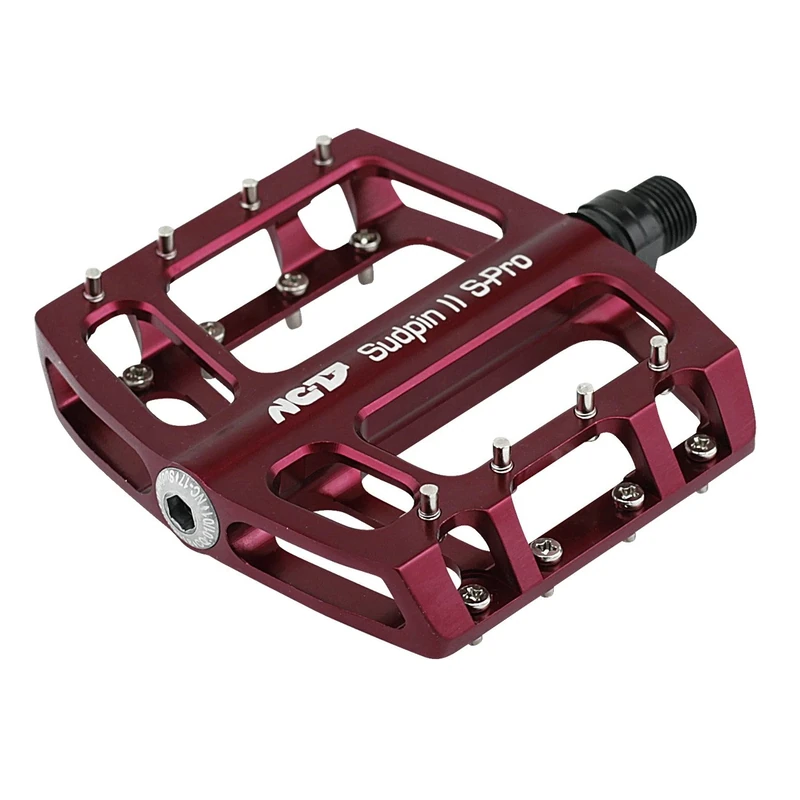 NC-17 Parent Title, Unisex, Sudpin II S-Pro CNC Plattform Pedale/Fahrrad Pedale MTB/Mountainbike Pedal/BMX Pedal / 12mm Bushing und Kugellager/Cr-Mo Achse/Farbe Rot, red, One Size