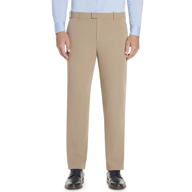 Van Heusen Men's Flex Flat Front Straight Fit Pant Casual, Khaki, 32W x 32L