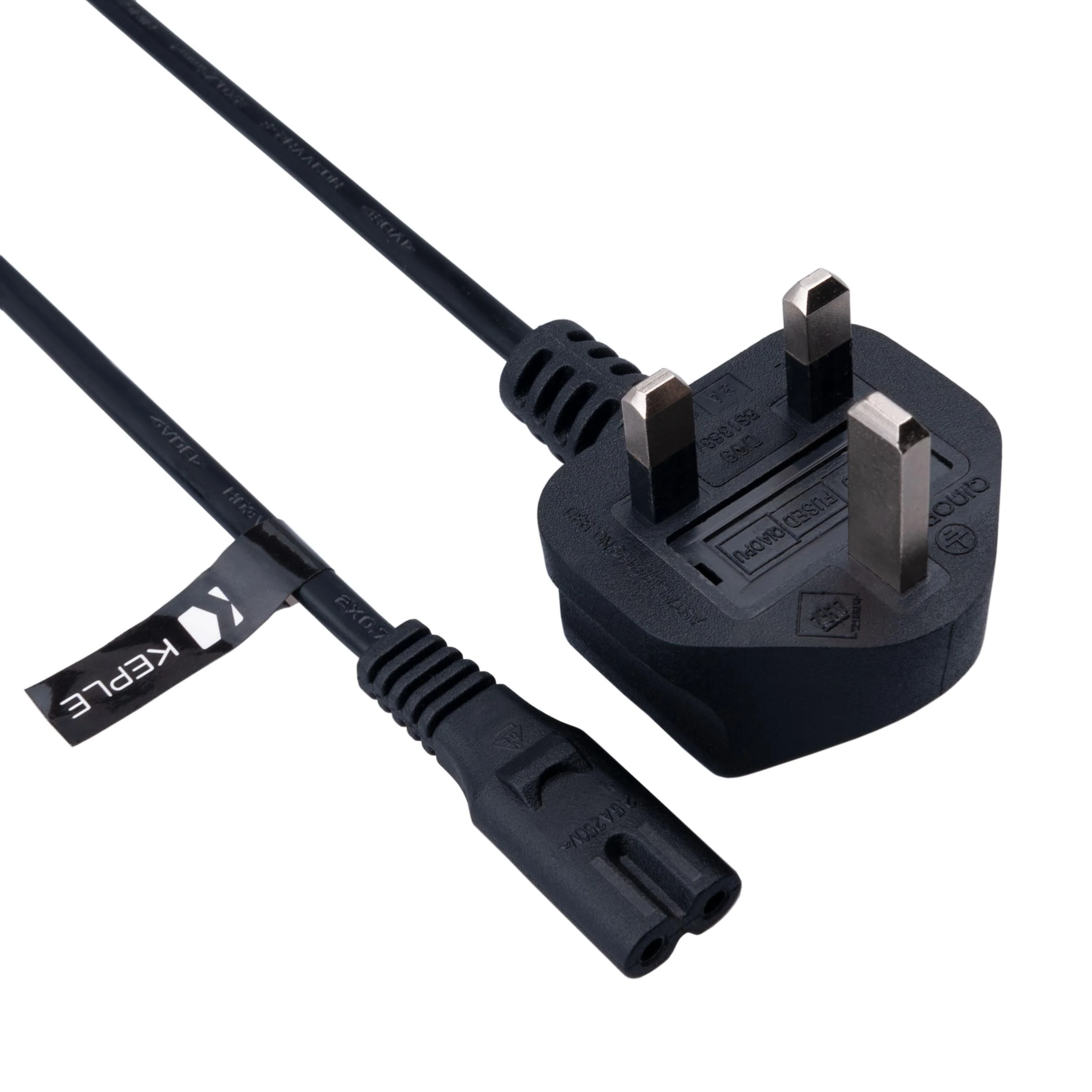 UK Mains Power Lead 2 Pin Fig 8 Cable Compatible with XBox Sky Box PS Sony Paystation 1 2 3 4 5 PS4 PS5 / 3 Pin Wall Cord to Figure 8 C7 (3m / 10ft)