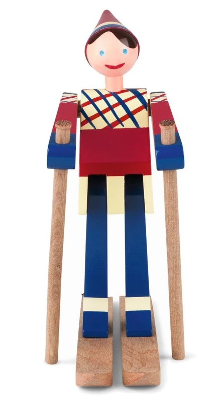 Kay Bojesen Datti Ski Runner Figures 15.5 cm Wooden Figures Original Design Multi