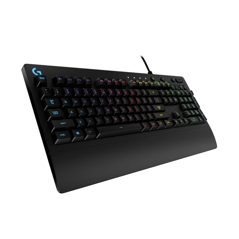 Logitech G 213 Prodigy Gaming Keyboard, RGB Lighting, Programmable G Keys, Multi-Media Controls, Integrated Wrist Rest, Splashproof, Scandinavian Layout - Black