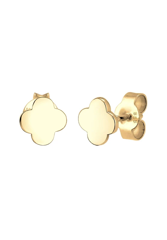 Elli Women Genuine Jewellery Earrings Basic Lucky Charm Filigree 585 Yellow Gold