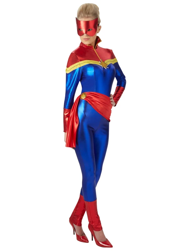 Rubies Official Captain Marvel Costume, Ladies, Large Halloween, World Book Day