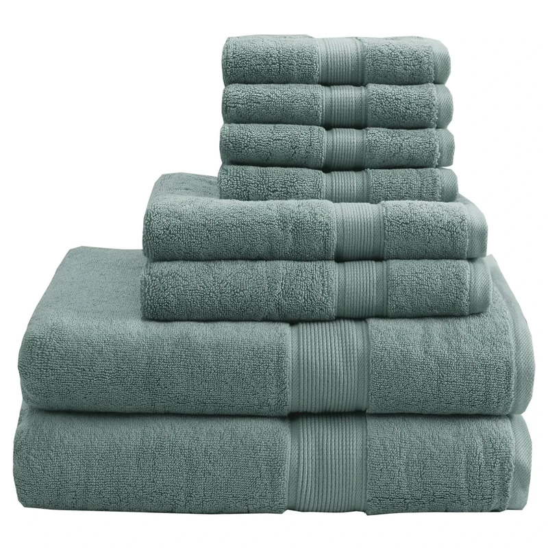 Madison Park 800GSM 100% Cotton Luxurious Bath Towel Set, Dusty Green, Multi-Sizes