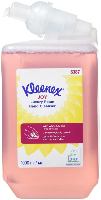 Kleenex Botanics Joy Luxury Foam Hand Wash 6387 - Scented Foaming Hand Soap - 1 Litre Red Hand Wash Refill (1 Litre Total)