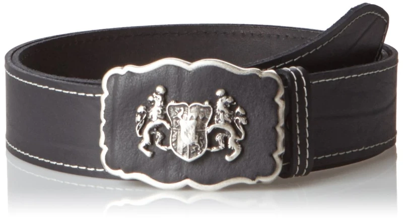 Werner Trachten Unisex costume belt, Black (Black Rl 301), 80 cm - Image 1