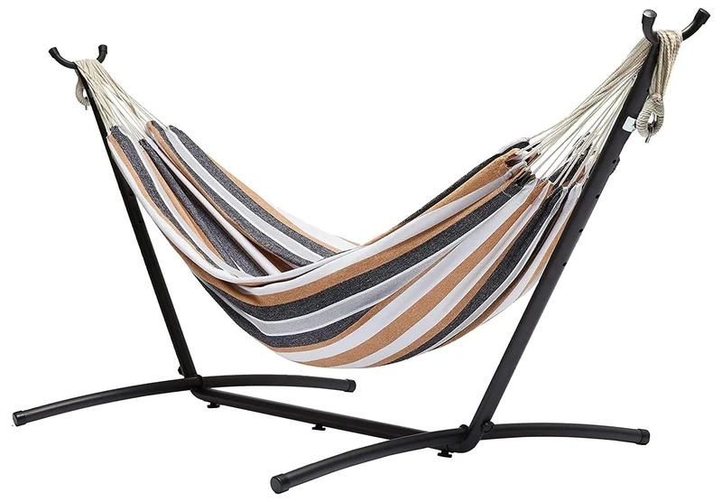 Amazon Basics Fabric Hammock With Stand, Multi Color, 117 cm x 300 cm x 100 cm