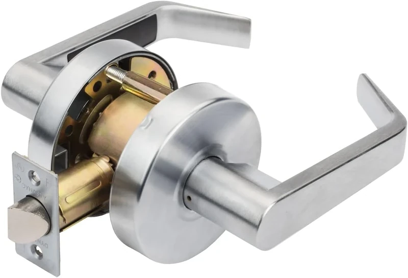 Dynasty Hardware AUG-30-26D Grade 2 Commercial Duty Passage Lever, ADA, Satin Chrome Finish