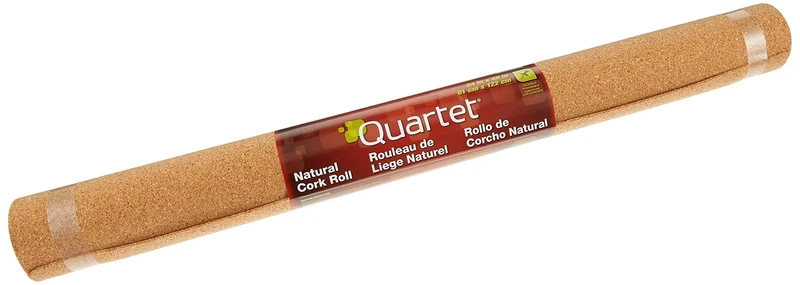 Quartet Cork Rolls, Strips, 24 x 48", Corkboard, Bulletin Board, Natural, Case of 8 (103)