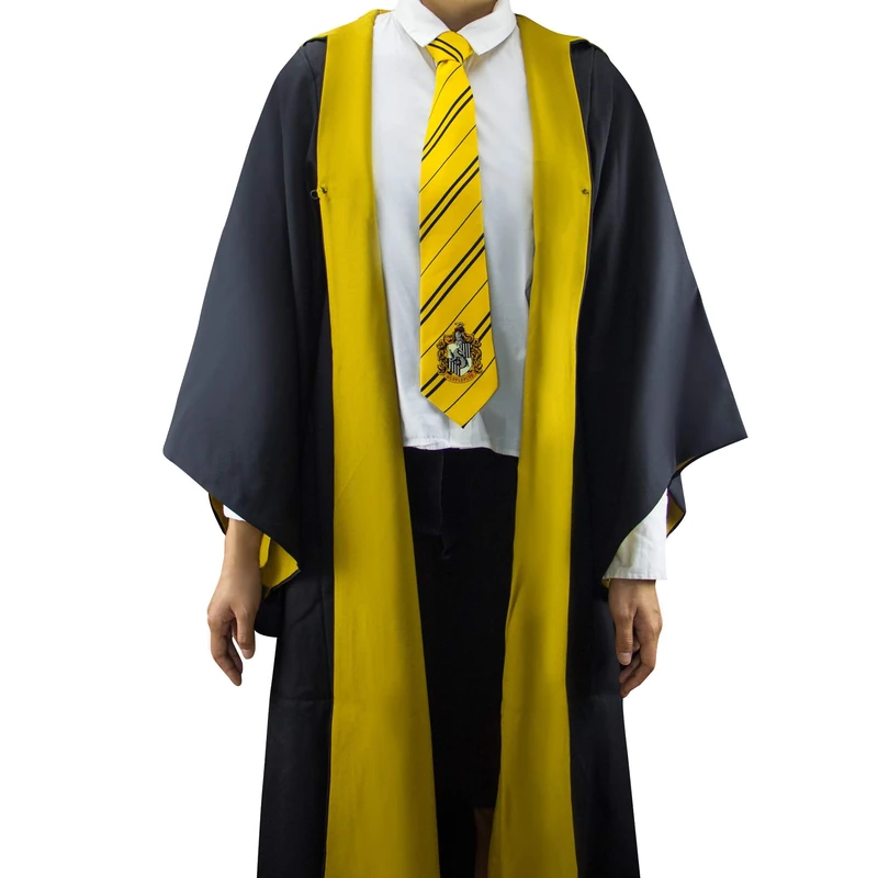 Cinereplicas Harry Potter Robe - Authentic Official Tailored Wizard Robes Cloak - Adults and Kids Size - Black & Yellow - L