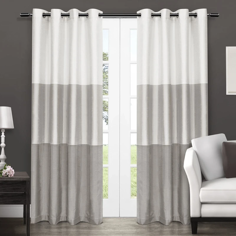 Exclusive Home Curtains Chateau Grommet Top Panel Pair, Dove Grey, 54x108, 2 Piece
