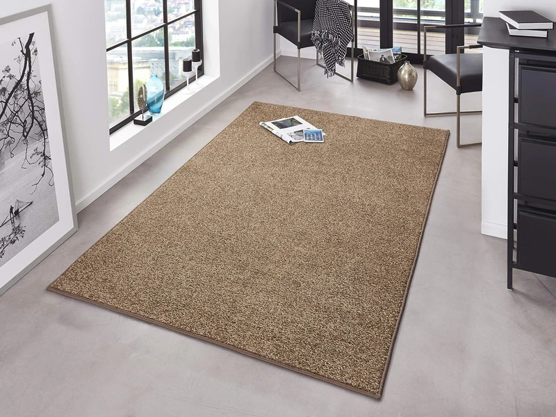 Hanse Home Pure Rug - Living Room Rug Dense Short Pile Robust Bedroom Rug Plain Modern for Dining Room, Living Room, Children's Room, Hallway, Bedroom, Kitchen - Brown, 160 x 240 cm