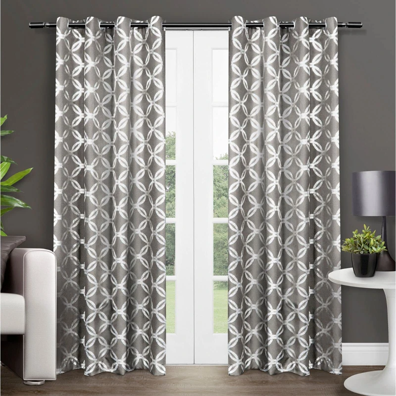 Exclusive Home Curtains Modo Grommet Top Panel Pair, Black Pearl, 54x96, 2 Piece