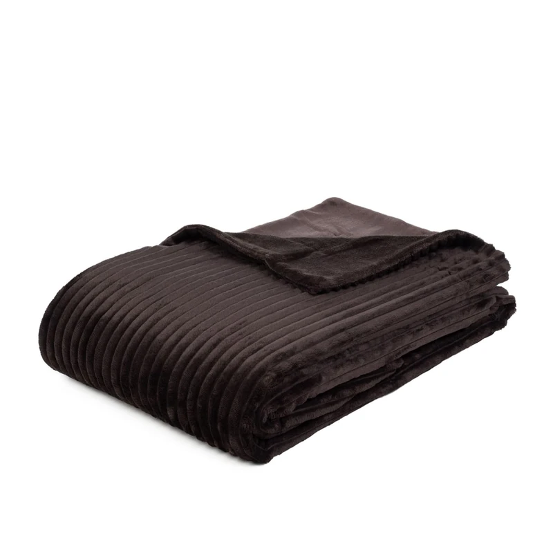 Gözze - Soft, Cuddly Throw/Blanket, Corduroy Look, 1620g/Stück, 150 x 200 cm - Dark Brown