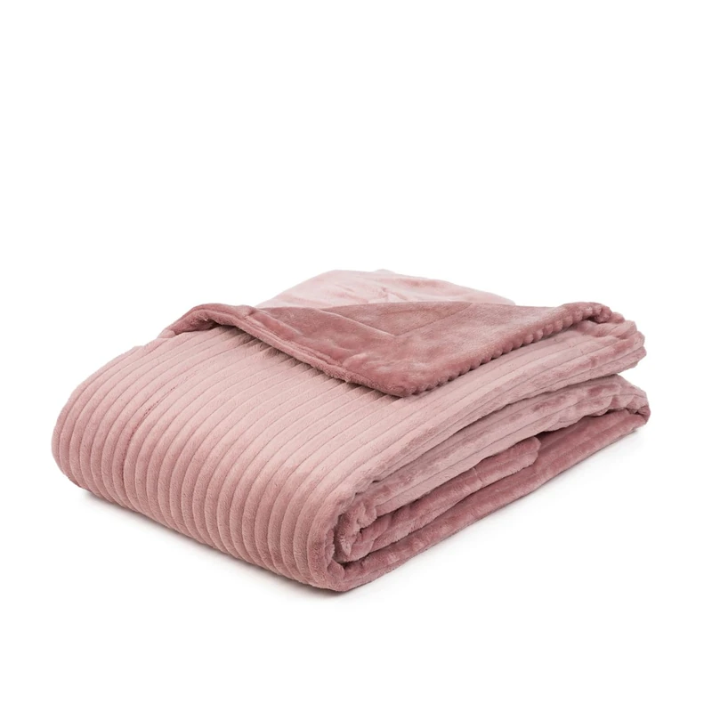 Gözze - Soft, Cuddly Throw/Blanket, Corduroy Look, 1620g/Stück, 150 x 200 cm - Dusty Pink
